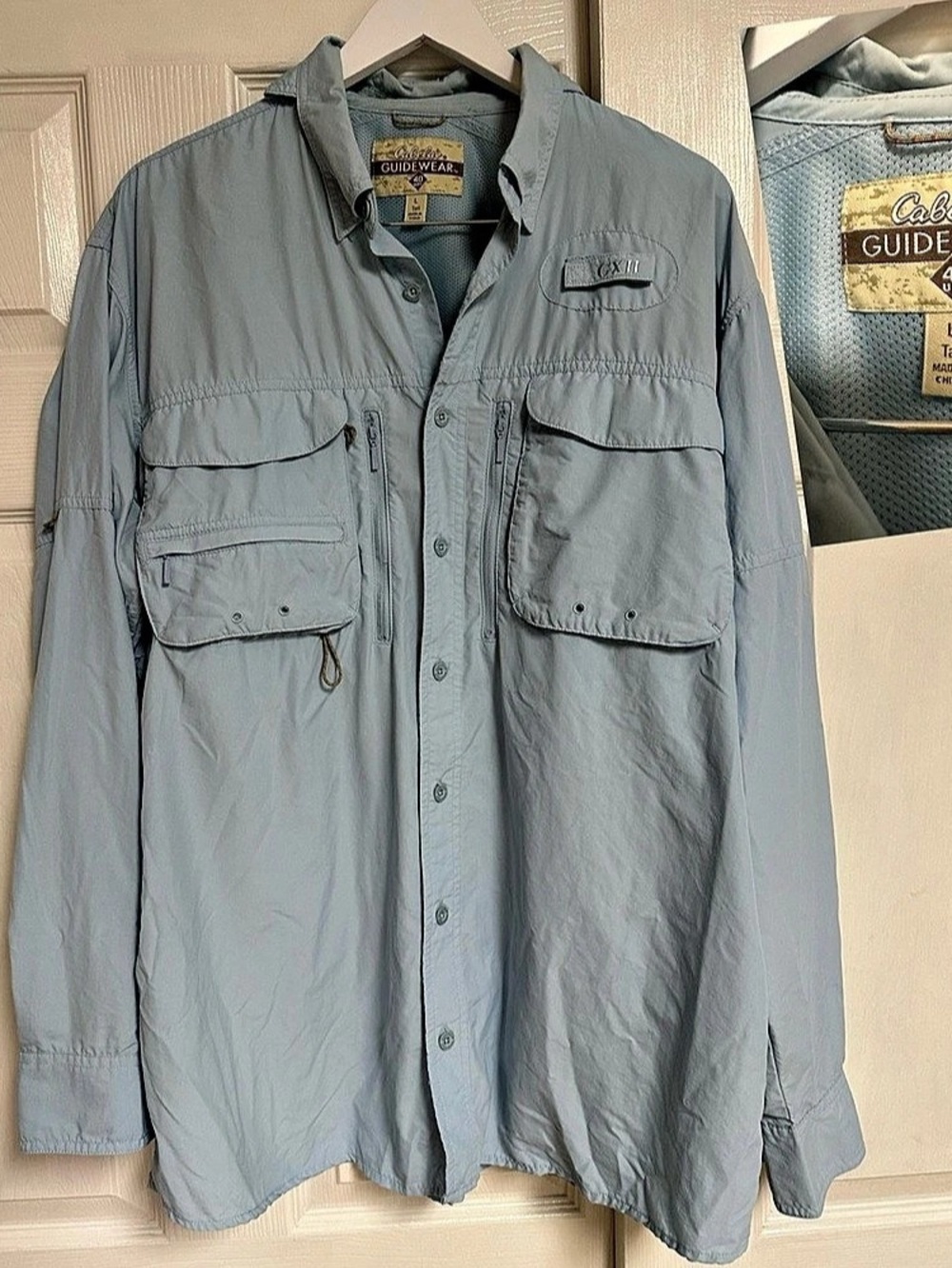 Cabela's Guidewear Long Sleeve Button Down Blue Large Like New